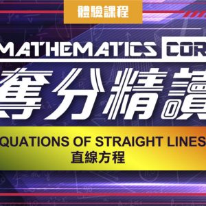 Equations of straight lines 直線方程 (DSE 一堂體驗優惠)
